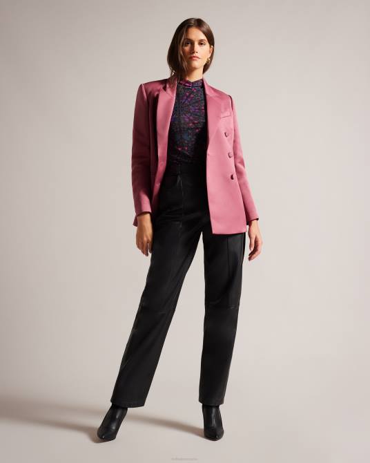 Ted Baker mujer 2ZFP73 ropa Top ajustado de malla con cuello alto Kamill negro