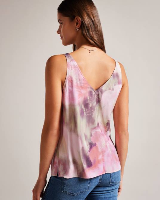 Ted Baker mujer 2ZFP7 ropa top camisero nethiia con cuello en v coral