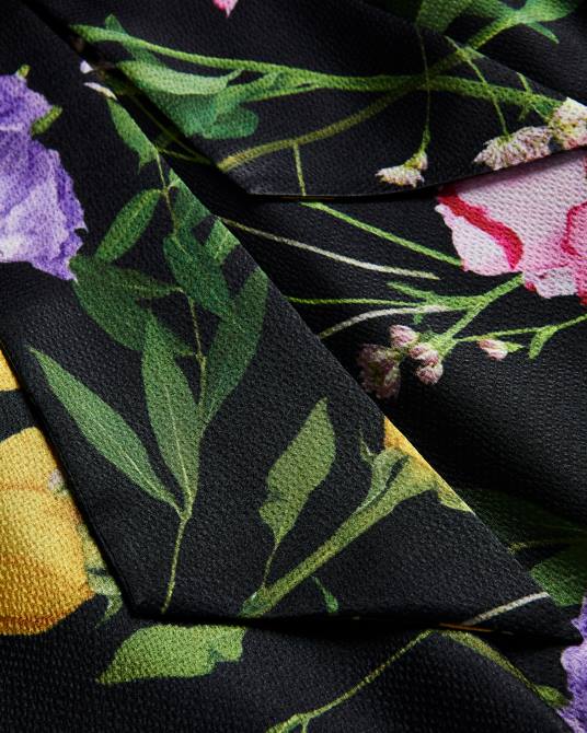 Ted Baker mujer 2ZFP8 ropa top con cuello vuelto y estampado floral Demitri negro