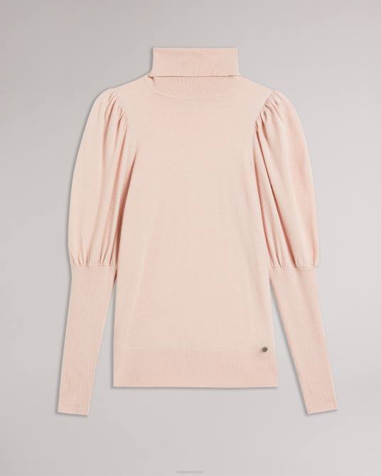 Ted Baker mujer 2ZFP92 ropa Aidabel cuello vuelto con detalle de manga voluminosa Rosado oscuro