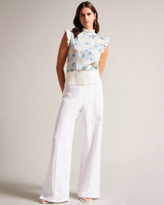 Ted Baker mujer 2ZFP139 ropa top de punto con frente tejido luseea cielo azul