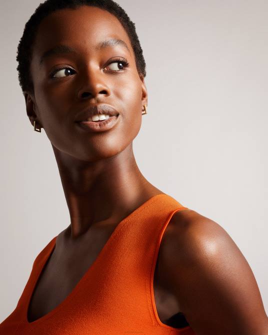 Ted Baker mujer 2ZFP141 ropa top de punto sarhaa naranja pálido