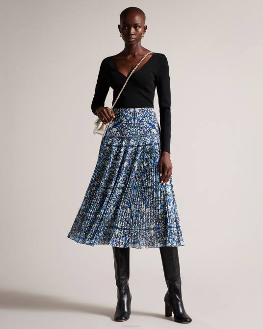 Ted Baker mujer 2ZFP381 ropa top de punto ajustado con cuello en V cileste negro