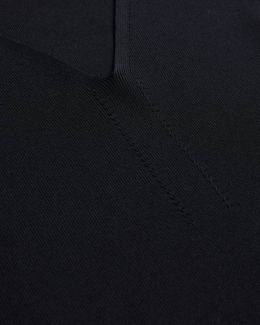 Ted Baker mujer 2ZFP381 ropa top de punto ajustado con cuello en V cileste negro