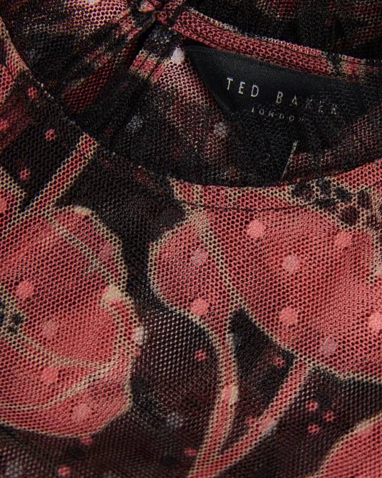 Ted Baker mujer 2ZFP132 ropa top maggann de manga larga con detalles de volantes negro