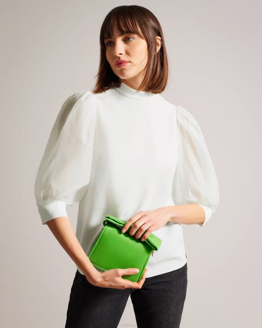 Ted Baker mujer 2ZFP134 ropa top con mangas voluminosas de organza micaeli blanco