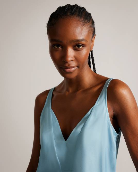 Ted Baker mujer 2ZFP207 ropa Camisola con efecto de doble capa Rubiez cielo azul