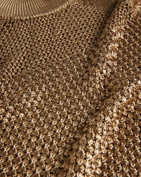 Ted Baker mujer 2ZFP238 ropa top de manga corta con punto de cesta abaly marrón-bronceado