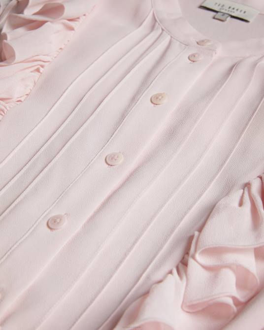 Ted Baker mujer 2ZFP254 ropa top sin mangas con volantes evalie desnudo claro