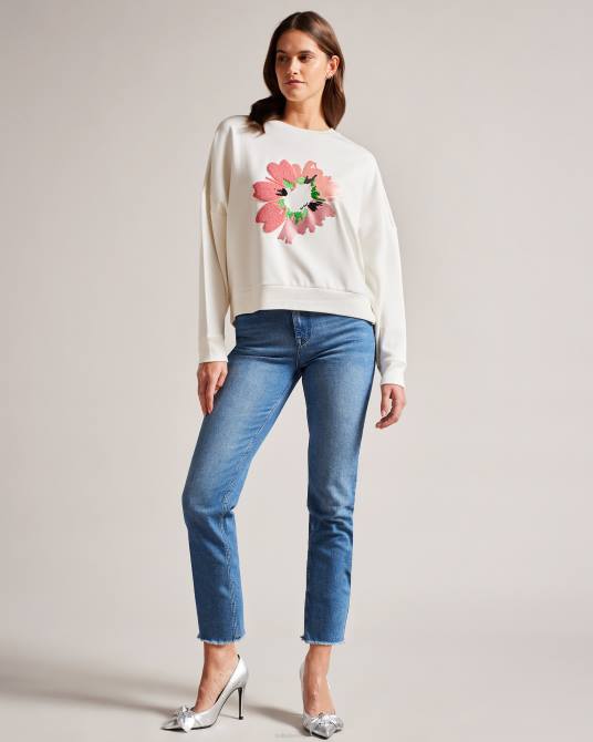 Ted Baker mujer 2ZFP265 ropa jersey marene con estampado floral texturizado blanco