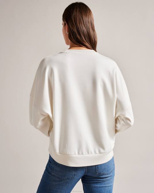 Ted Baker mujer 2ZFP265 ropa jersey marene con estampado floral texturizado blanco