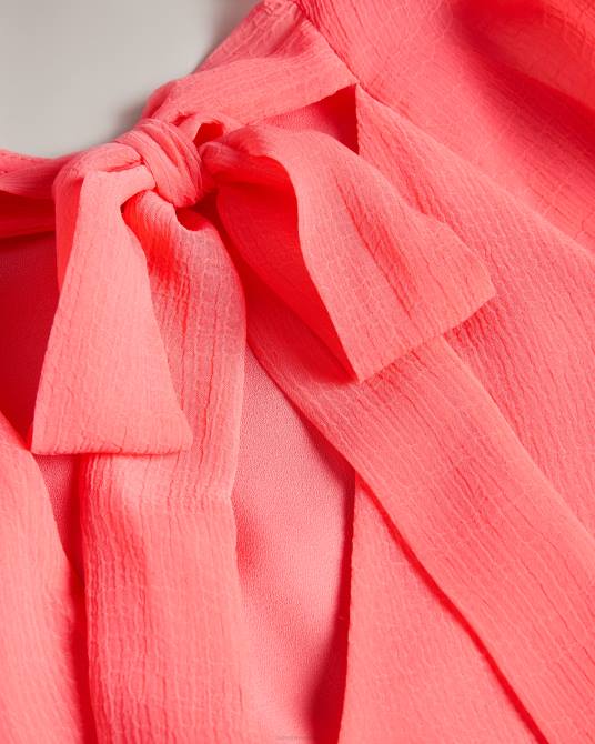 Ted Baker mujer 2ZFP289 ropa top cuadrado con mangas abullonadas Natelie coral