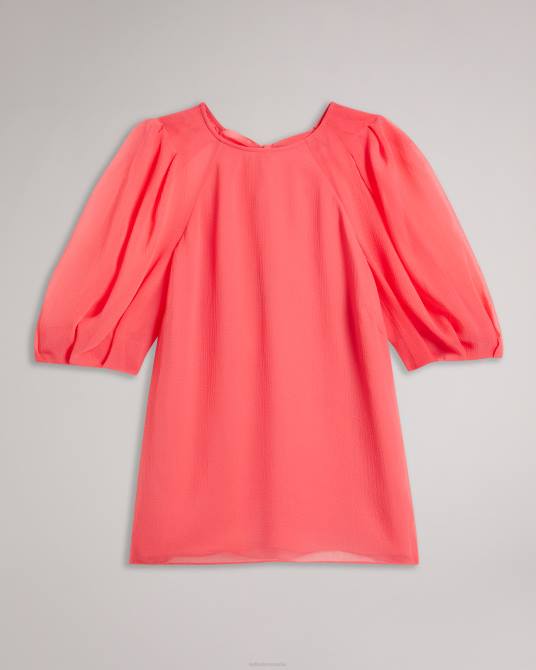 Ted Baker mujer 2ZFP289 ropa top cuadrado con mangas abullonadas Natelie coral