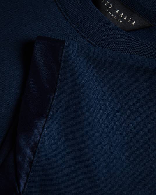 Ted Baker mujer 2ZFP308 ropa camiseta carmyn de manga enrollada con magnolia de punto satinado Armada