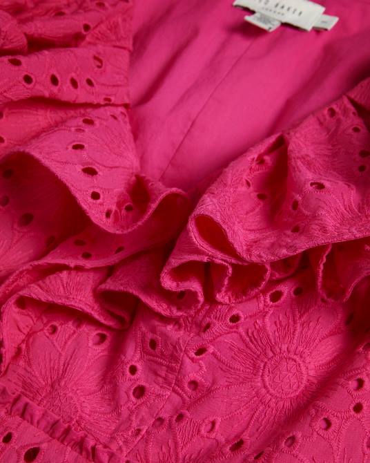 Ted Baker mujer 2ZFP321 ropa top con peplum y bordado mazieh Rosa brillante