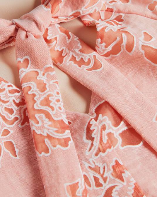 Ted Baker mujer 2ZFP329 ropa top tipo caja con mangas abullonadas meliiha coral