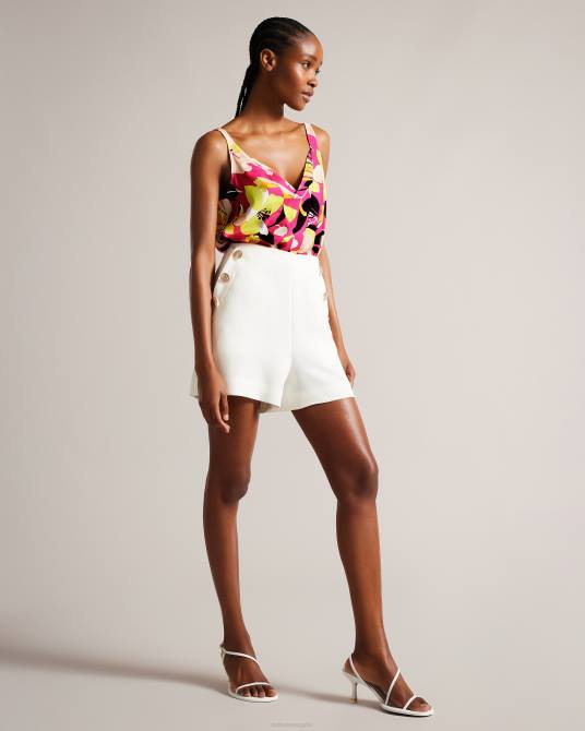 Ted Baker mujer 2ZFP36 ropa Camisola con efecto de doble capa y estampado abstracto thaliah Rosa brillante