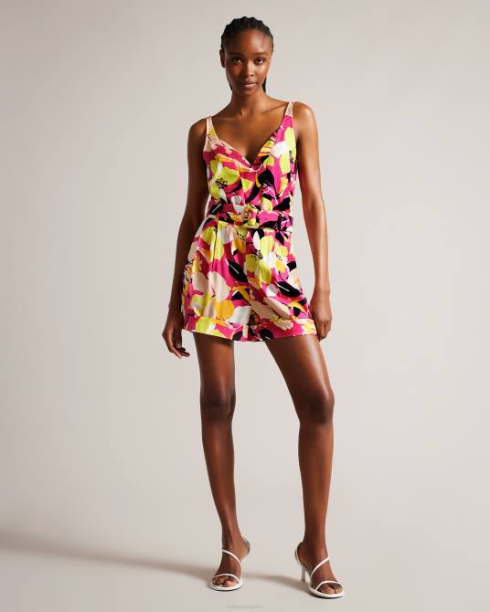 Ted Baker mujer 2ZFP36 ropa Camisola con efecto de doble capa y estampado abstracto thaliah Rosa brillante