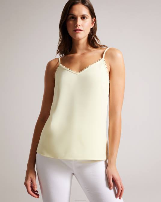 Ted Baker mujer 2ZFP384 ropa camisola de tiras andreno con ribetes en bucle amarillo claro