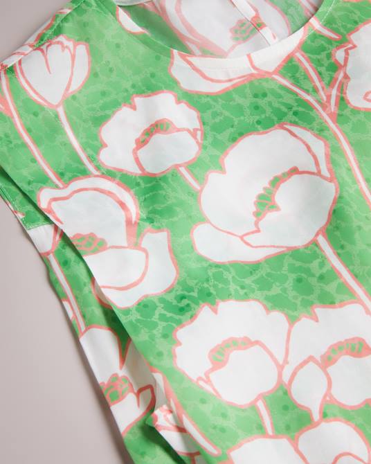 Ted Baker mujer 2ZFP3 ropa Top Kelany de manga corta con detalle en el hombro verde