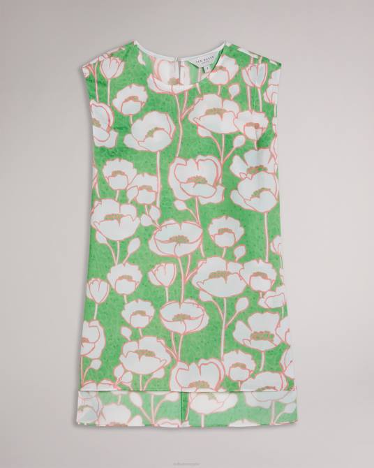 Ted Baker mujer 2ZFP3 ropa Top Kelany de manga corta con detalle en el hombro verde