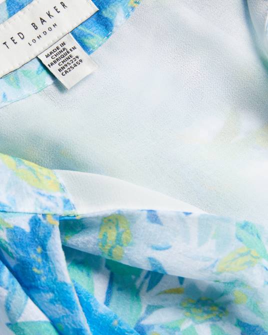 Ted Baker mujer 2ZFP430 ropa top chalote floral sin mangas con detalle de lazo blanco