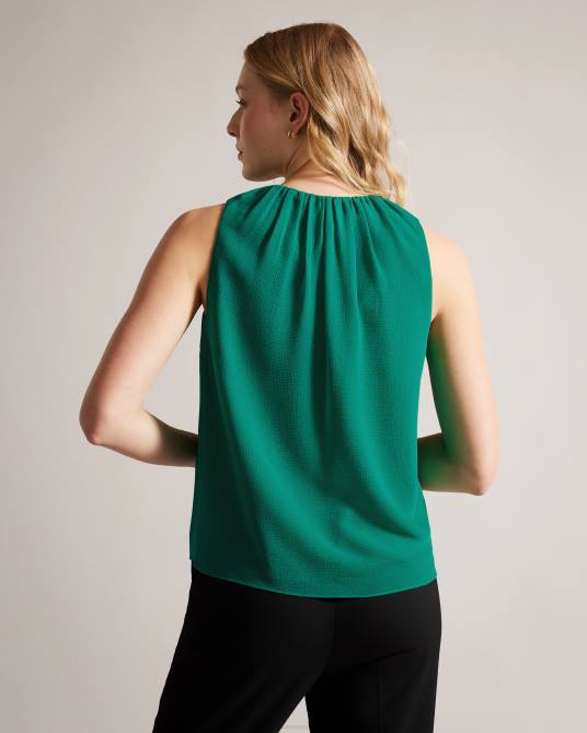 Ted Baker mujer 2ZFP457 ropa top sin mangas con detalle de lazo Lydhia verde