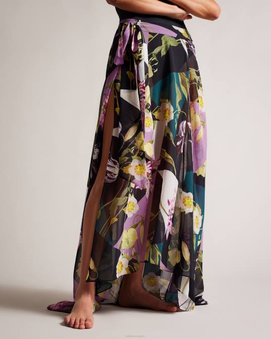 Ted Baker mujer 2ZFP216 ropa Falda larga con estampado floral Leighen negro
