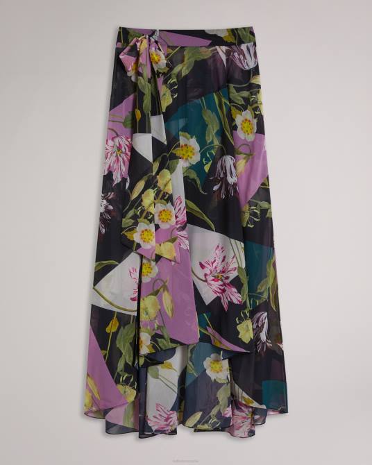 Ted Baker mujer 2ZFP216 ropa Falda larga con estampado floral Leighen negro
