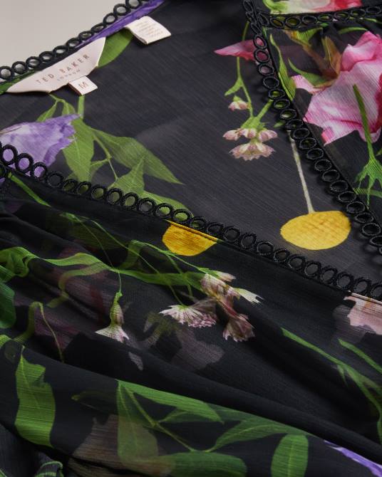 Ted Baker mujer 2ZFP272 ropa pareo zennie con detalle de encaje negro