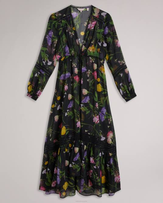 Ted Baker mujer 2ZFP272 ropa pareo zennie con detalle de encaje negro