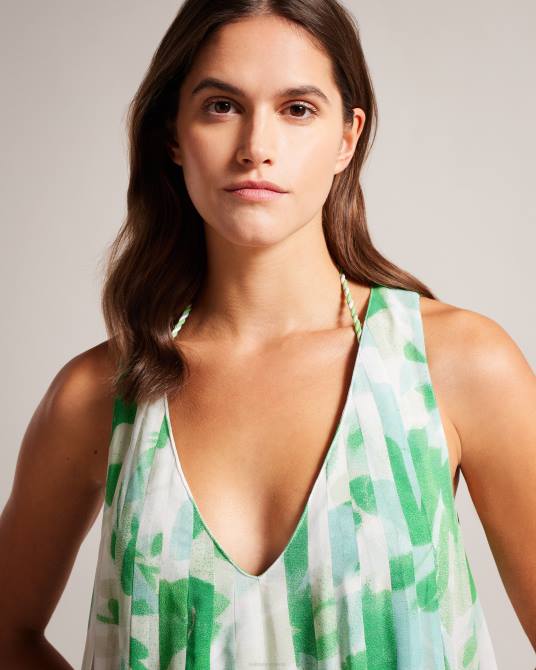 Ted Baker mujer 2ZFP27 ropa maxivestido milasan con estampado abstracto verde