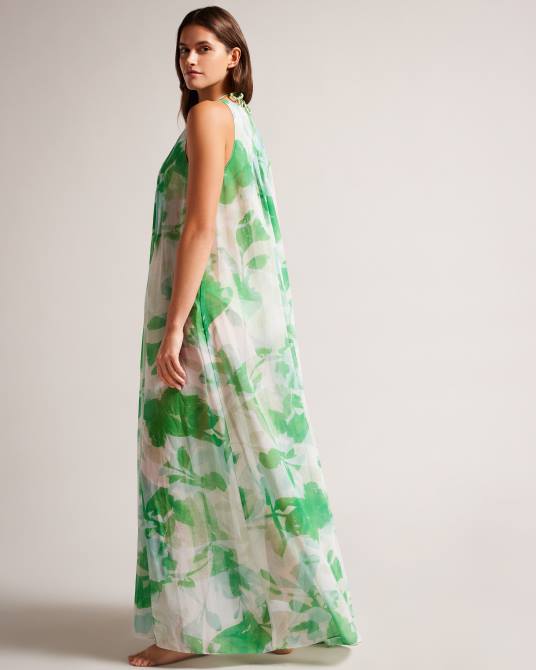 Ted Baker mujer 2ZFP27 ropa maxivestido milasan con estampado abstracto verde