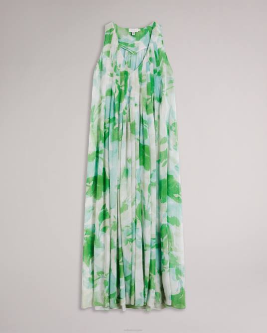 Ted Baker mujer 2ZFP27 ropa maxivestido milasan con estampado abstracto verde