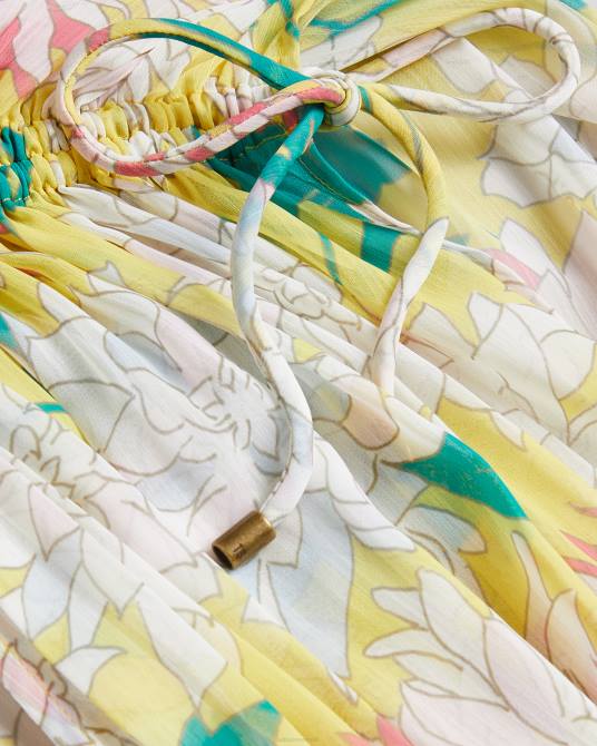 Ted Baker mujer 2ZFP465 ropa Vestido largo con escote pronunciado de Laciey amarillo medio