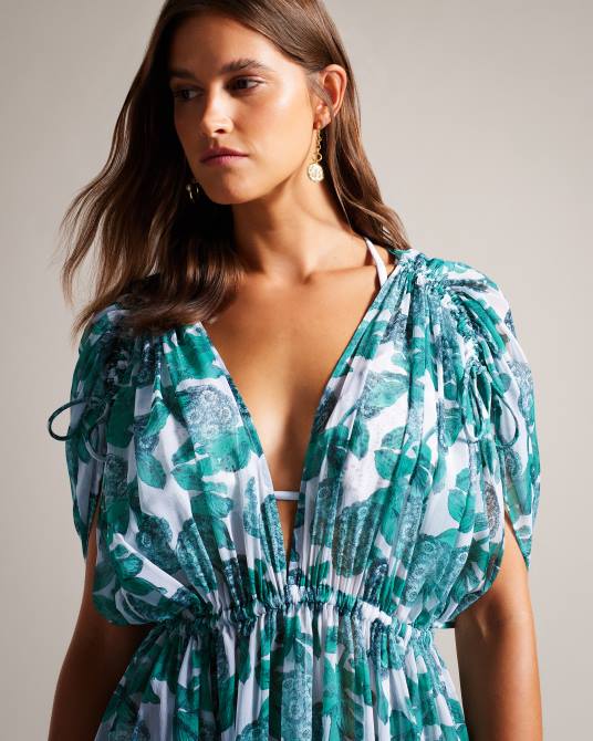 Ted Baker mujer 2ZFP466 ropa maxivestido playero floral luisah blanco