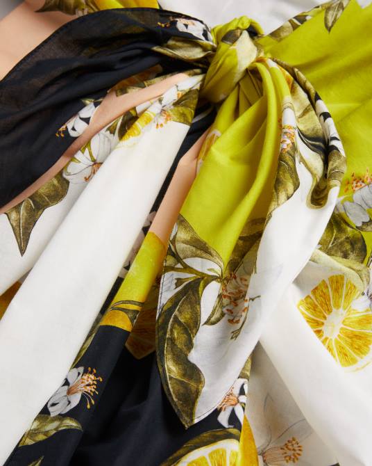 Ted Baker mujer 2ZFP1015 ropa pareo de playa con estampado botánico de abbieee negro