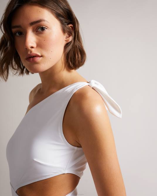 Ted Baker mujer 2ZFP312 ropa traje de baño astile con lazos laterales blanco
