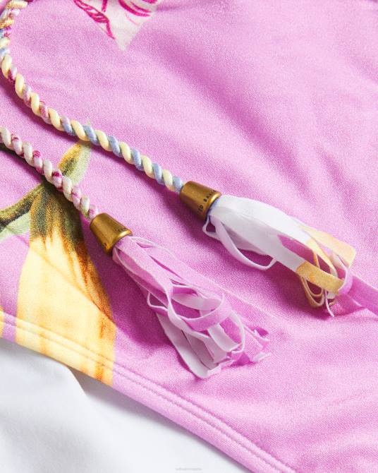 Ted Baker mujer 2ZFP33 ropa traje de baño escotado con lazo en la parte delantera rozieh blanco