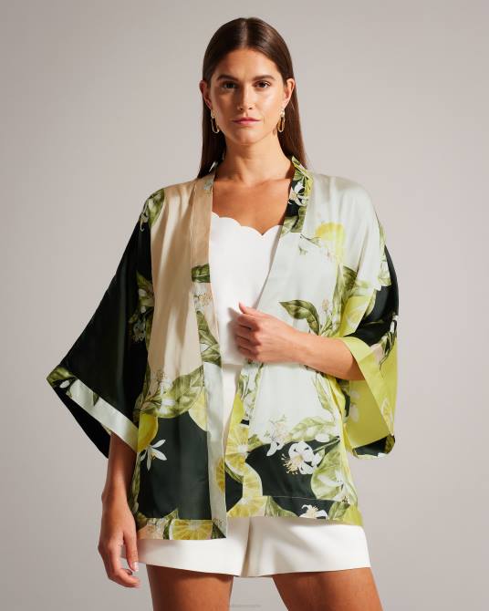Ted Baker mujer 2ZFP353 ropa kimono Denissy con estampado de limones negro