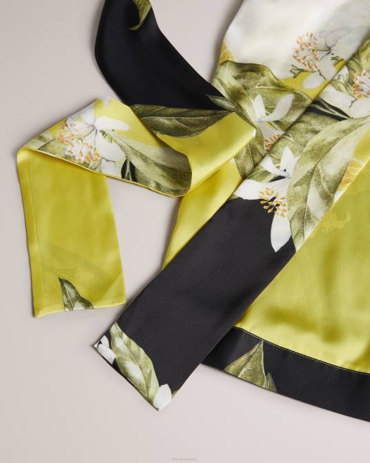 Ted Baker mujer 2ZFP353 ropa kimono Denissy con estampado de limones negro