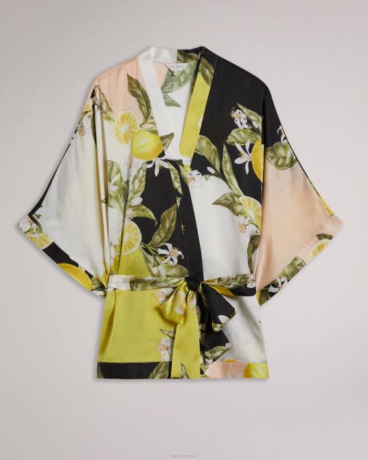 Ted Baker mujer 2ZFP353 ropa kimono Denissy con estampado de limones negro
