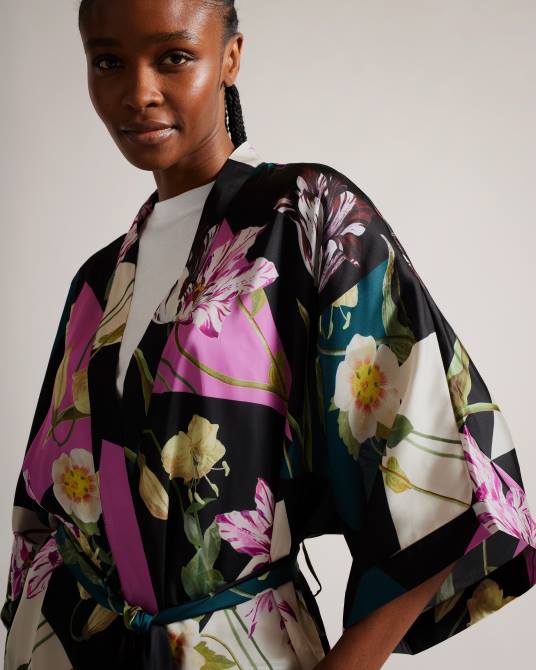 Ted Baker mujer 2ZFP986 ropa kimono wenddi con estampado botánico negro
