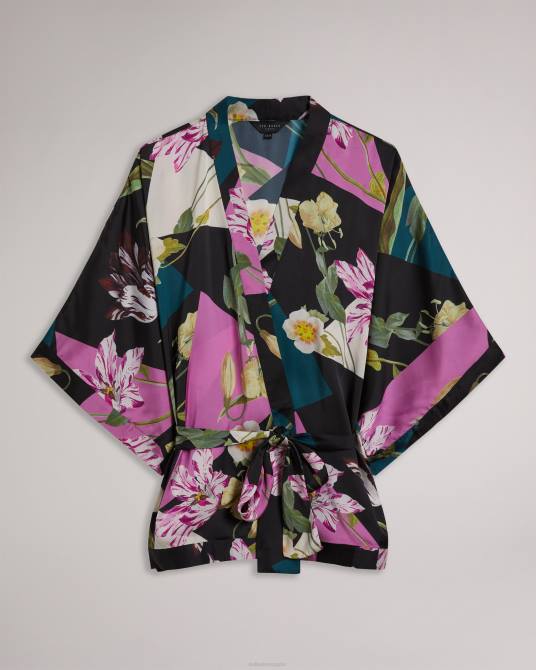 Ted Baker mujer 2ZFP986 ropa kimono wenddi con estampado botánico negro
