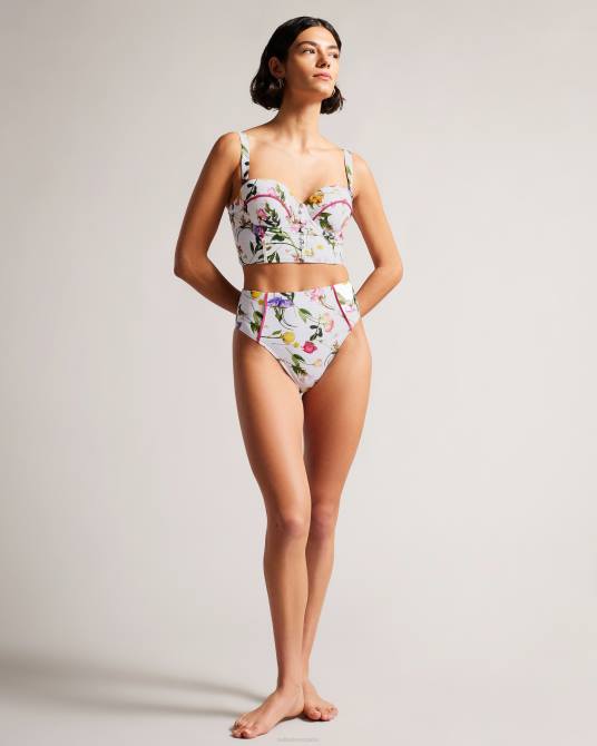 Ted Baker mujer 2ZFP251 ropa braguita de bikini rosaby de talle alto con estampado floral blanco