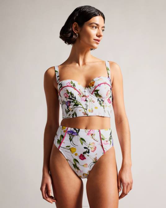 Ted Baker mujer 2ZFP251 ropa braguita de bikini rosaby de talle alto con estampado floral blanco