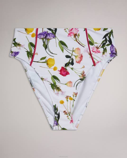 Ted Baker mujer 2ZFP251 ropa braguita de bikini rosaby de talle alto con estampado floral blanco
