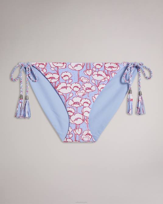 Ted Baker mujer 2ZFP396 ropa braguita de bikini reversible con estampado de amapolas rosiaah azul