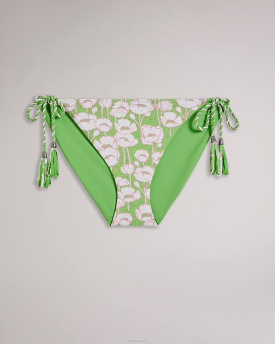 Ted Baker mujer 2ZFP411 ropa braguita de bikini reversible con estampado de amapolas rosiaah verde