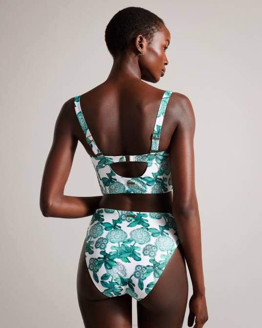 Ted Baker mujer 2ZFP438 ropa braguita de bikini de talle alto con estampado floral orellaa verde